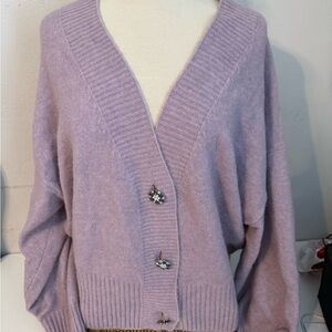 H&M Lilac Button-Up Cardigan